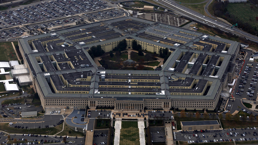 aerial view of The Pentagon...