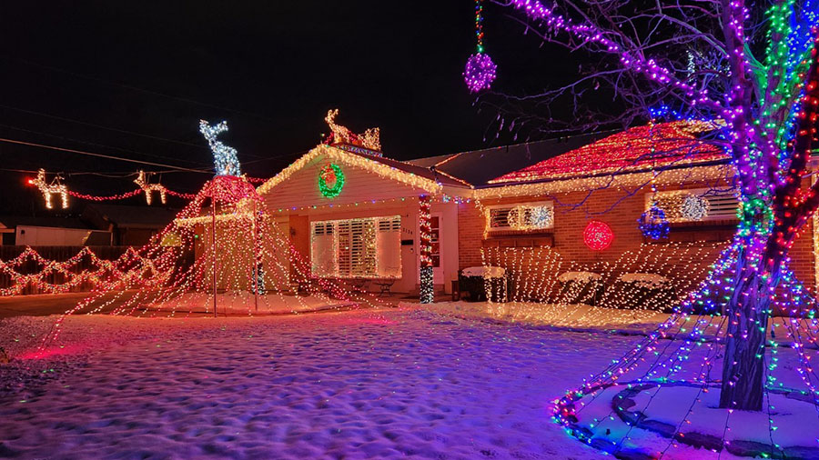 Keith Jensen's Christmas home lit up by all the festive lights. (KSL-TV)...