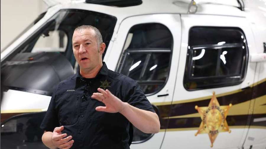 Luke Bowman, chief pilot for the Utah Department of Public Safety's Aero Bureau, describes Thursday...
