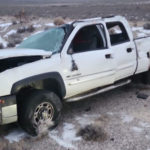 The rolled-over truck on Highway 30. (Utah Highway Patrol)