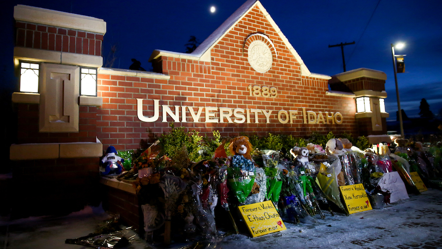 Letters from surviving roommates were read at a church memorial service for slain University of Ida...