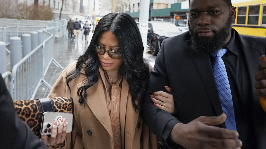 Jennifer Shah arrives to federal court in New York, Friday, Jan. 6, 2023. Federal prosecutors are s...