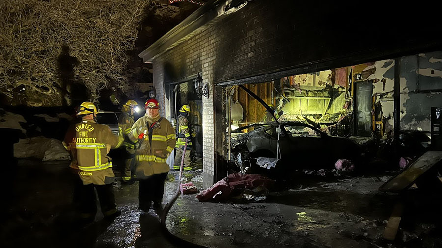 Unified Fire at the scene of the garage fire in Millcreek, Utah. (Unified Fire)...