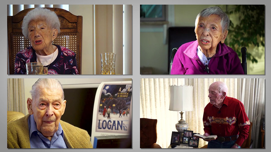 Rose Tonti, 101,Mary Kawakami, 110, Hal Edison, 103, and King Green, 100. (KSL-TV)...