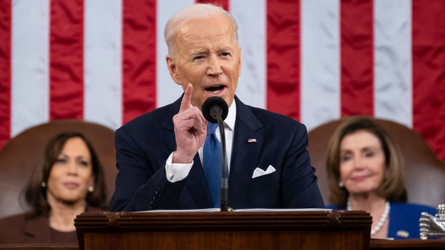 U.S. President Joe Biden delivers the State of the Union address to a joint session of Congress in ...