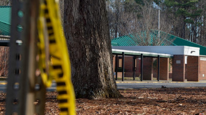 police tape outside of a Virginia elementary school