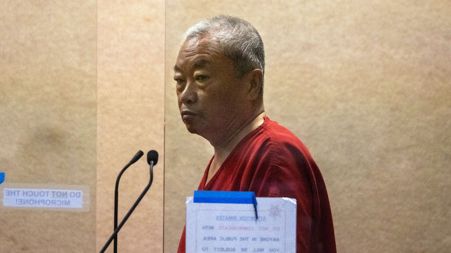 Chunli Zhao appears for his arraignment at San Mateo Superior court in Redwood City, Calif., on Wed...