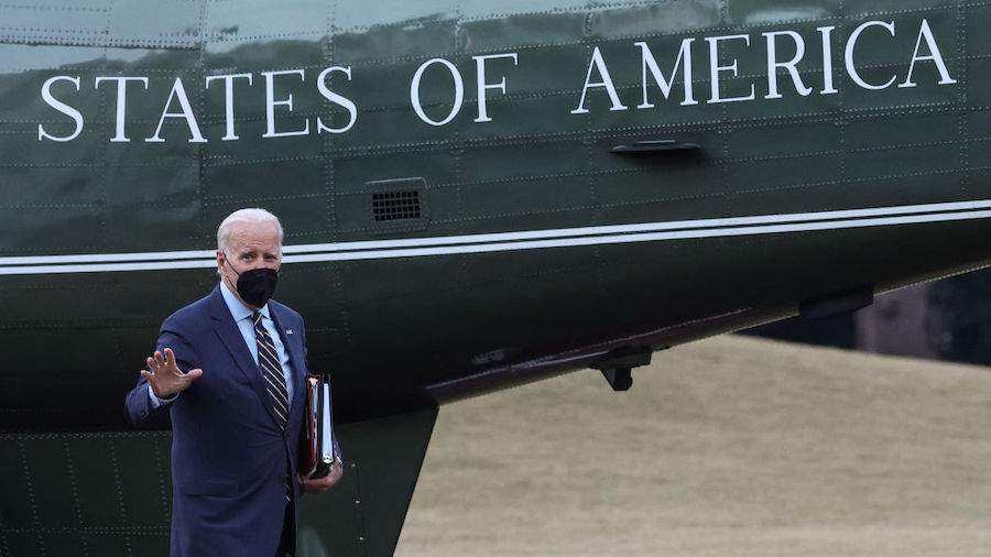 U.S. President Joe Biden returns to the White House on January 11, 2023 in Washington, DC. Presiden...