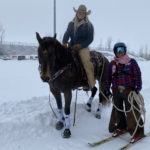 Skijoring champion Scott Hoover with rider Marquise Young and Jade. (KSL TV)