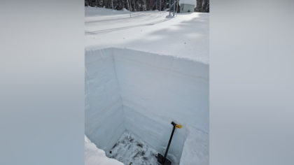 Snow depth doubled in 30 days