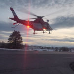 The medical helicopter leaving the scene. (Utah County Sheriff's Office)