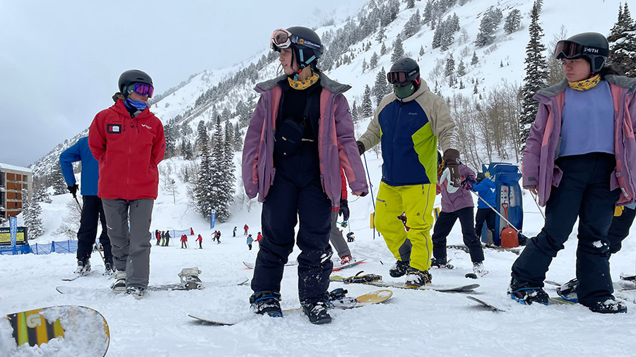 Participants in the Discover Winter program getting ready to hit the slopes. (KSL-TV's Mark Less)...