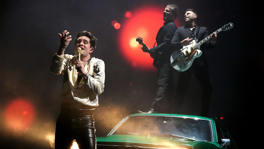 Brendon Urie of Panic! At The Disco on stage in August. Urie announced Tuesday that the band is par...