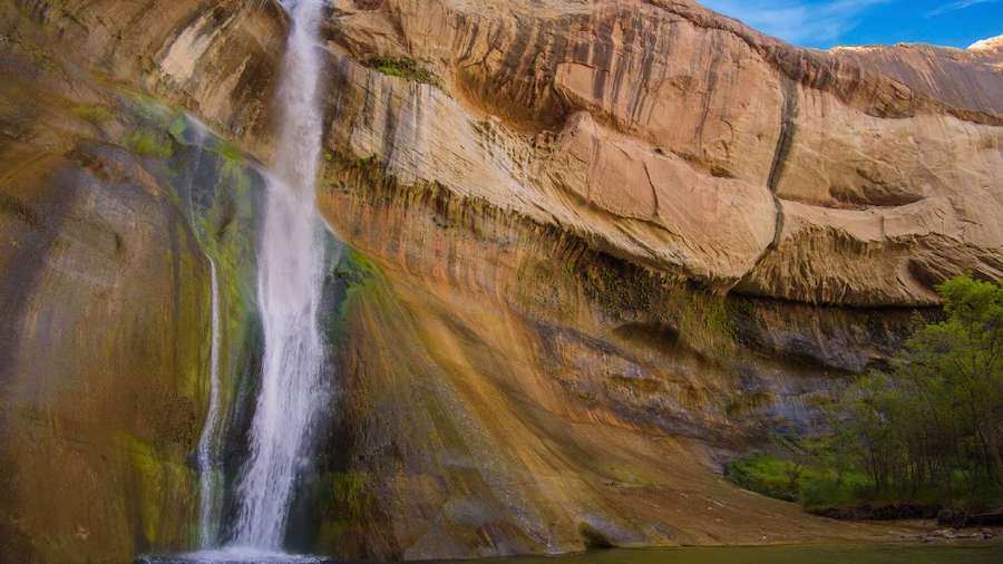 The Lower Calf Creek Falls in the Grand Staircase-Escalante National Monument in Garfield County. T...