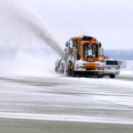 Crews clearing off the runway. (KSLTV/Mark Less)