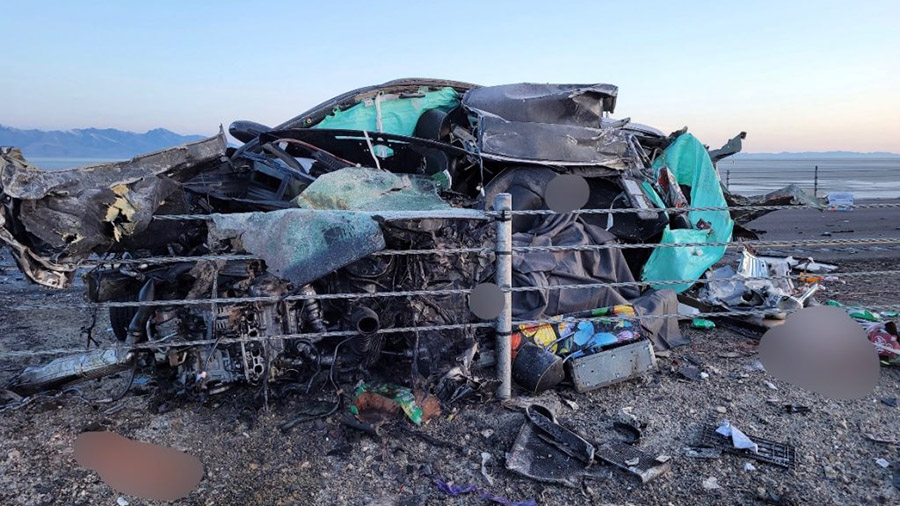 The aftermath of the crash on I-80. (Utah Highway Patrol)...