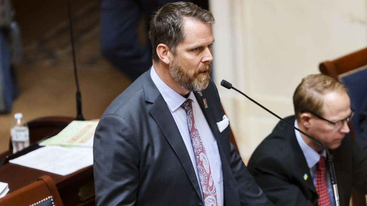 Sen. Jake Anderegg, pictured at the Capitol on March 3, 2022, wants to protect minor-operated busin...