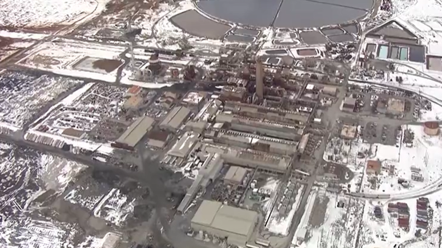 Chopper 5 shows the U.S. Magnesium refinery in Tooele Co....
