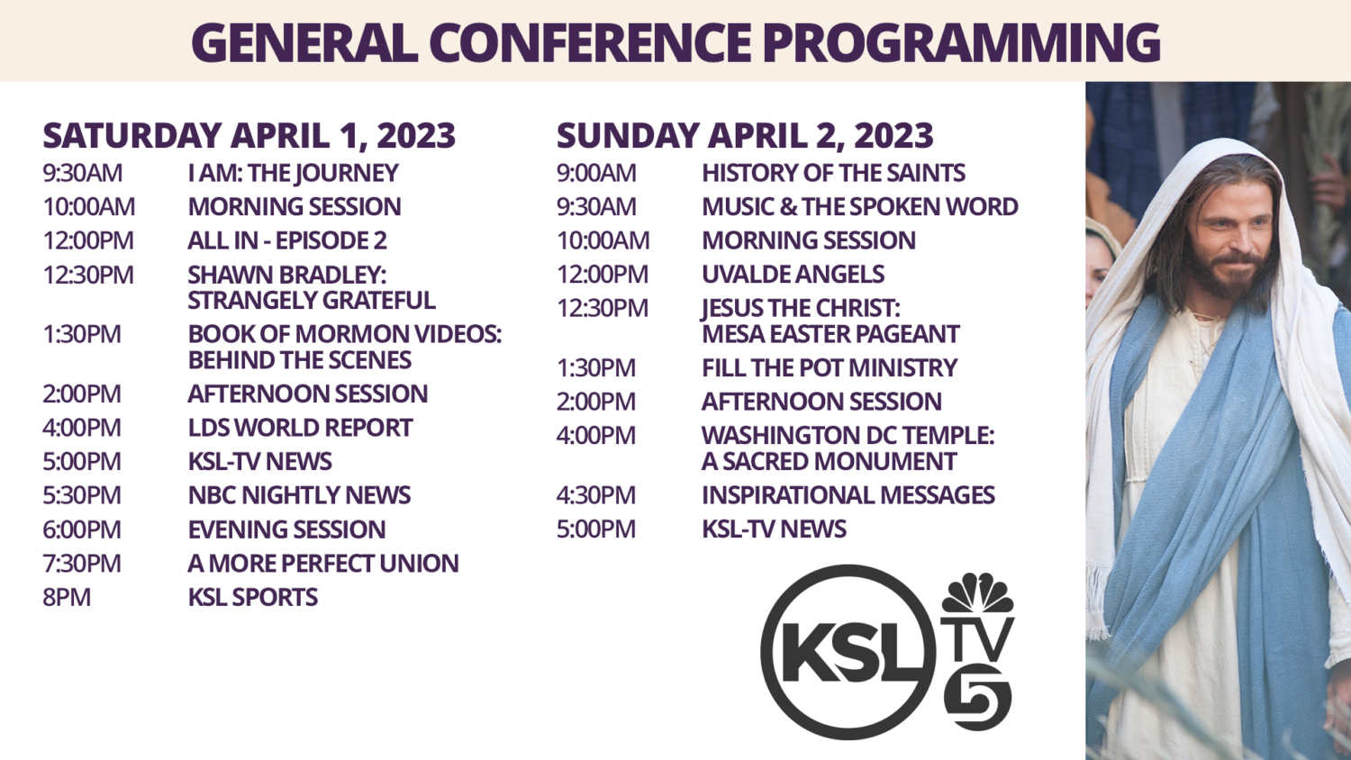 Watch April 2023 General Conference, special documentaries on KSL TV