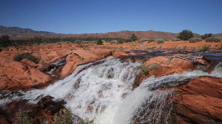FILE: The waterfalls at Gunlock State Park in spring 2019. Utah Division of State Parks officials a...