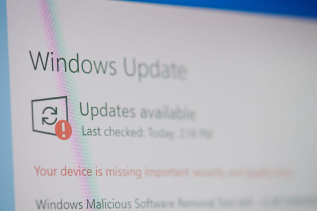 Windows update notifications message