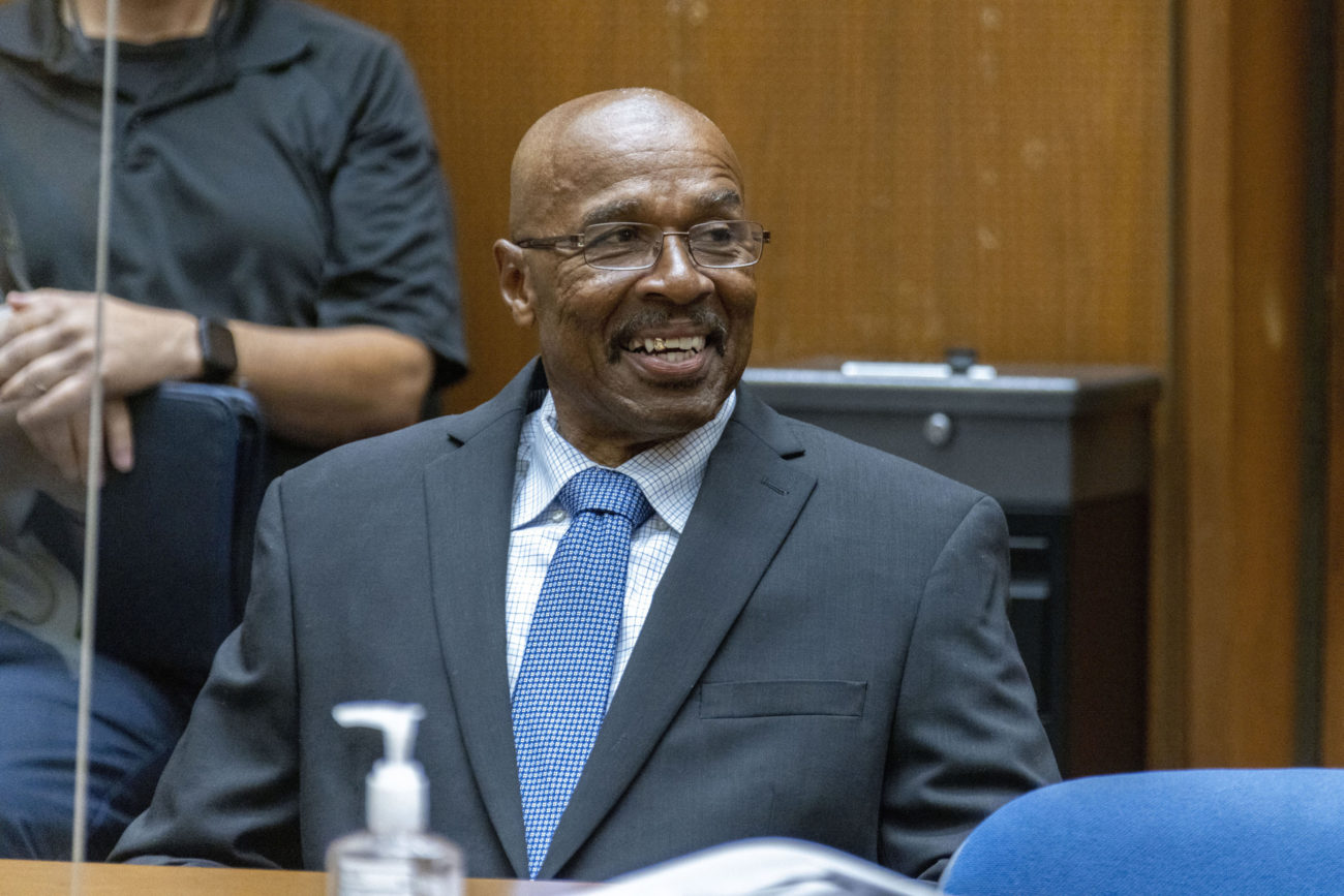 FILE - In this photo provided by Cal State LA, Maurice Hastings smiles at a hearing at Los Angeles ...
