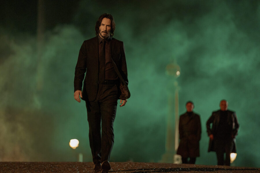 This image released by Lionsgate shows Keanu Reeves as John Wick in a scene from "John Wick 4." (Mu...