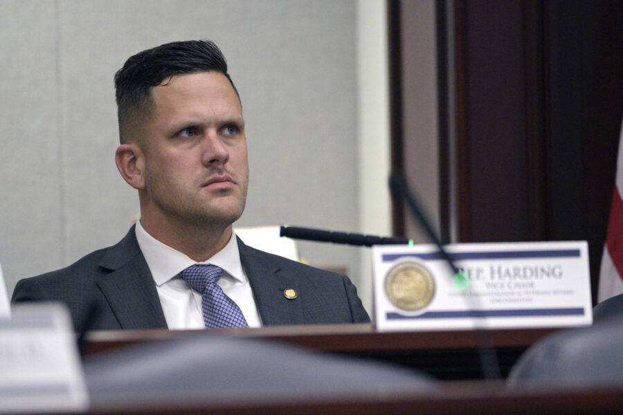 FILE - Florida state Rep. Joe Harding listens during a Local Administration and Veterans Affairs Su...
