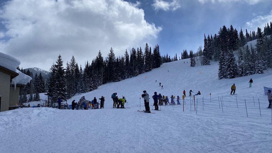 Skiers hit the slopes at Solitude Mountain Resort on March 27, 2023. (Jed Boal/KSL TV)...