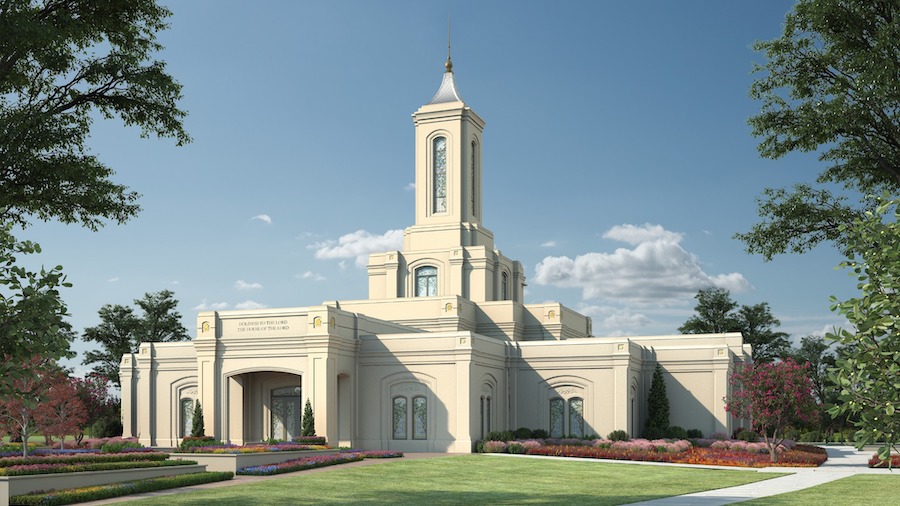 An artist's rendering of the Moses Lake Washington Temple. (Intellectual Reserve, Inc.)...