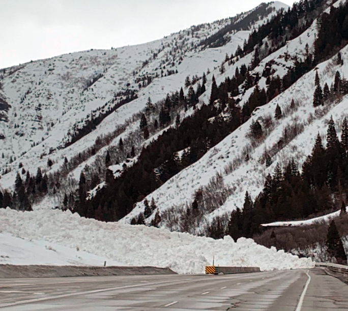 Provo Canyon was closed Friday, March 10, 2023 after an avalanche that covere the read. (UHP)...
