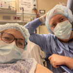 Kristen and Kasey Shakespear before their C-section in Palo Alto, California, in Oct. 2021. (Courtesy: Kristen Shakespear)