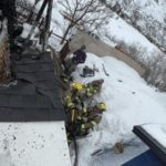 Fire damages to the roof of the home. (South Summit Fire District)