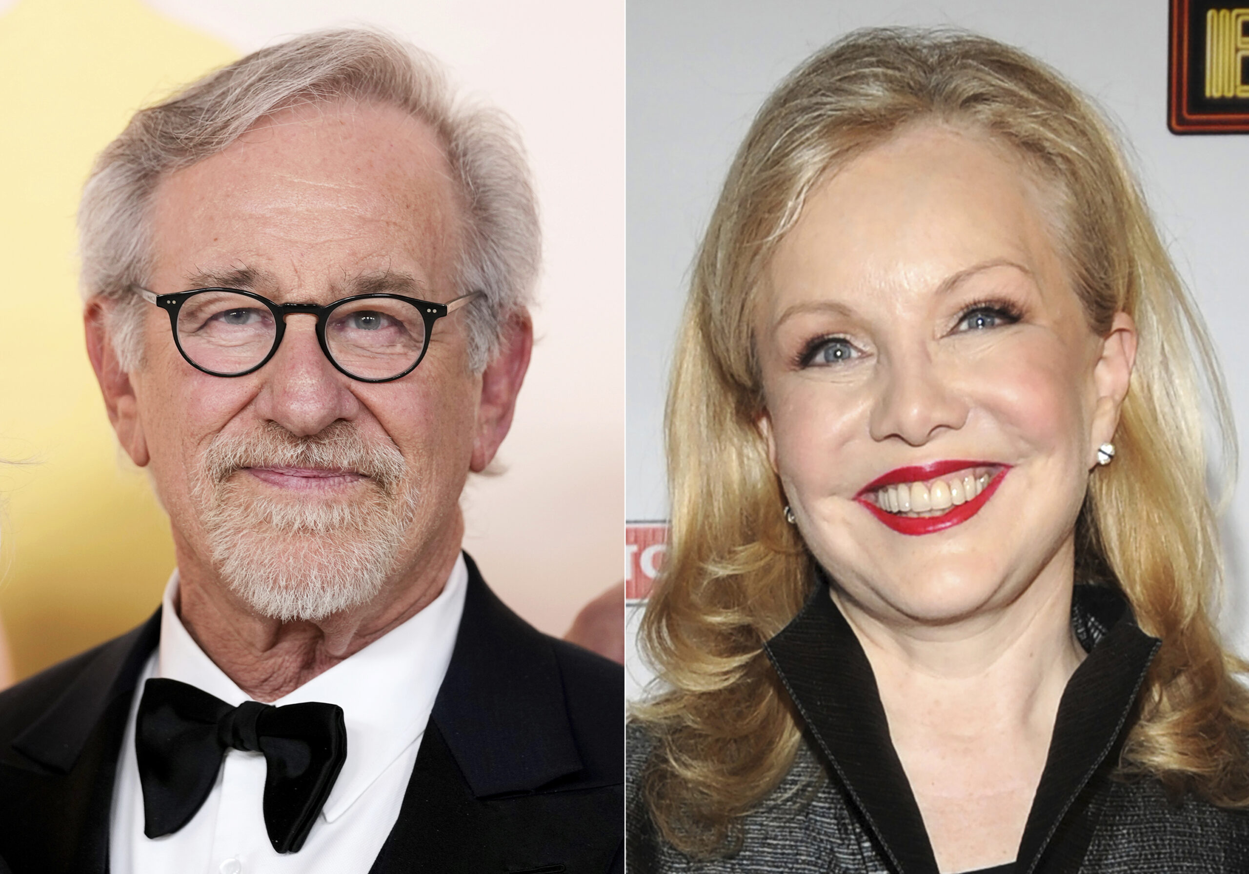 Steven Spielberg appears at the Oscars in Los Angeles on March 12, 2023, left, and Susan Stroman ap...