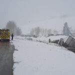 A semi truck lost control and ended up in the Weber River Sunday afternoon. (Mountain Green Fire Protection District)