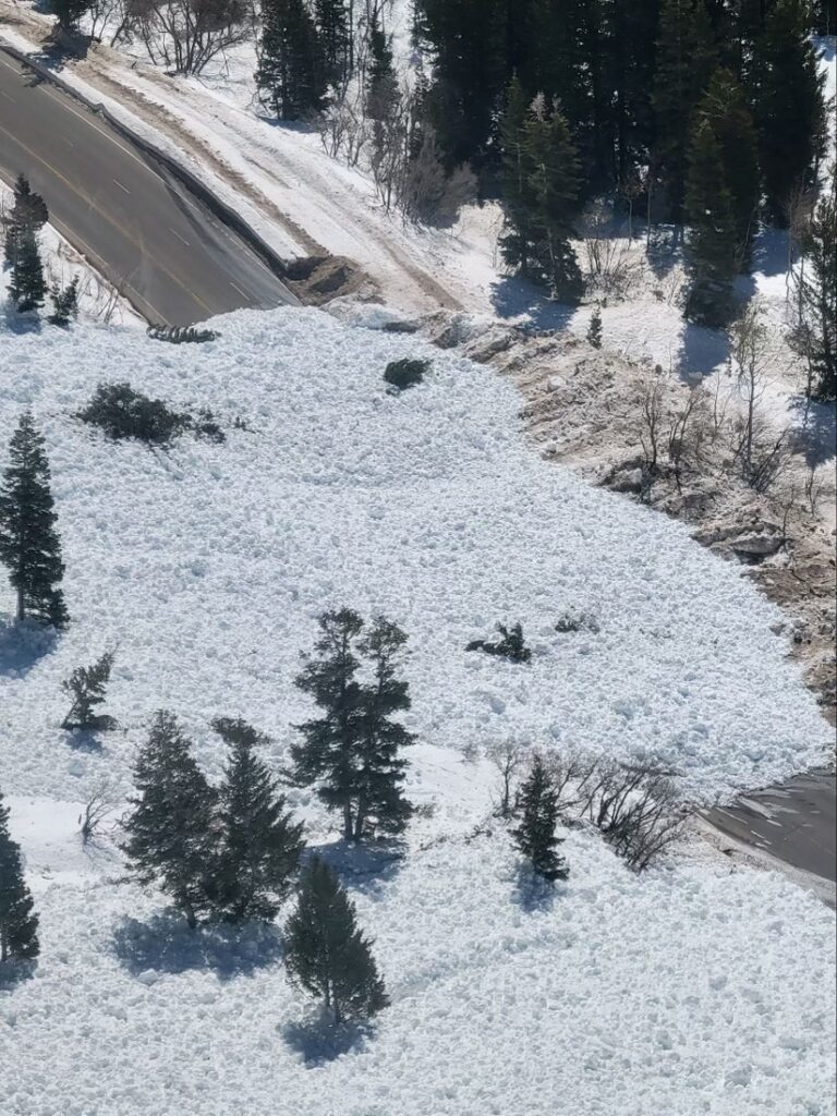 Wet avalanche on state Route 210