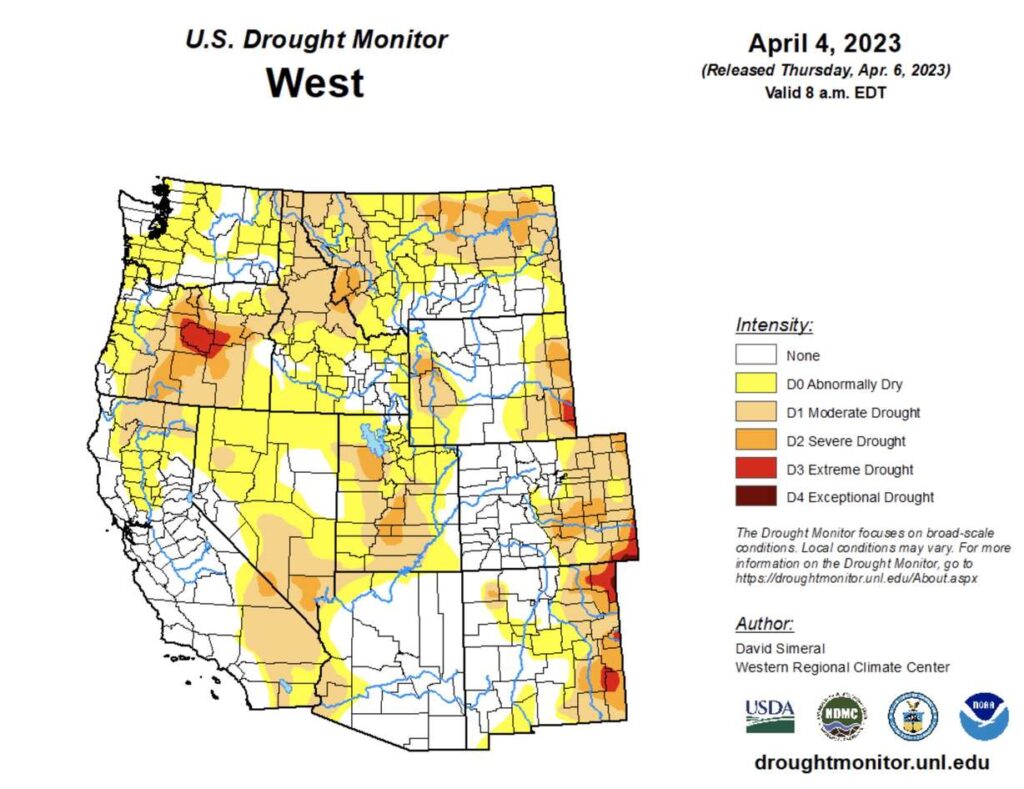 U.S. Drought Monitor map