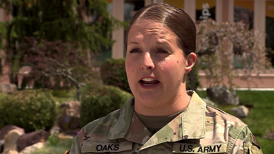 U.S. Army staff sergeant Amber Oaks. (KSLTV/Jay Hancock)...