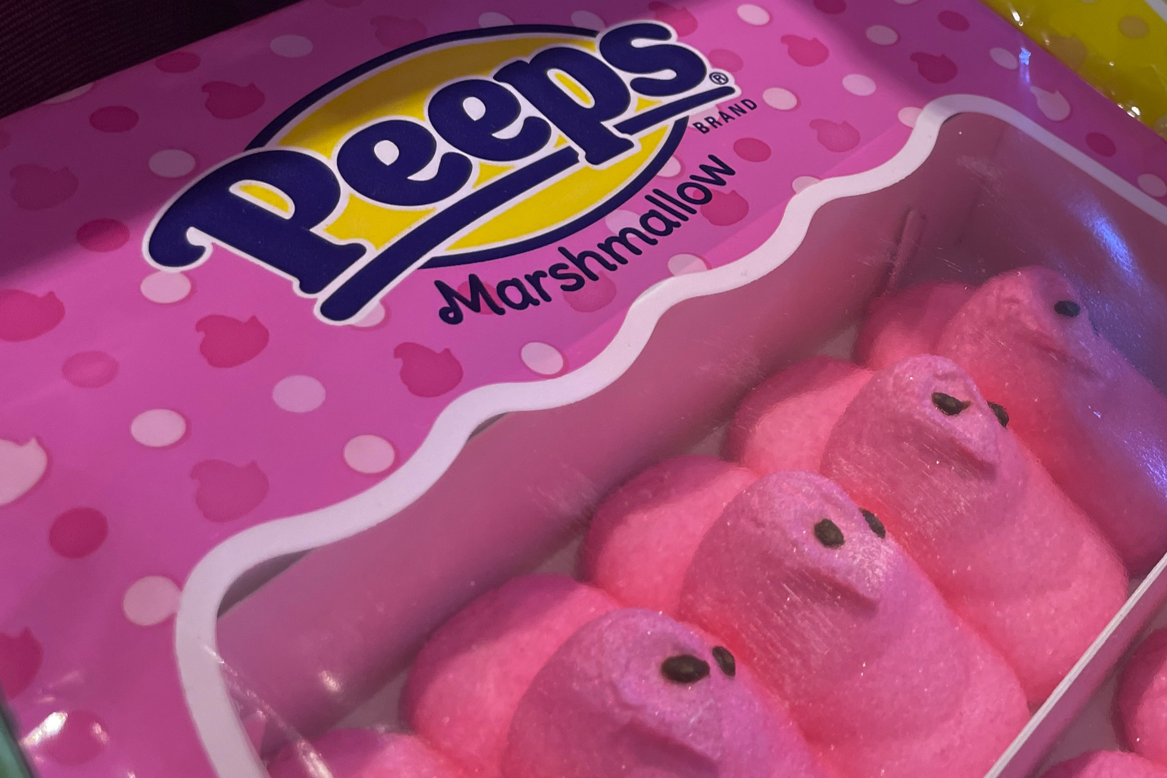 Marshmallow Peeps candy is on display at a store in Lafayette, Calif., on March 24, 2023. A Califor...