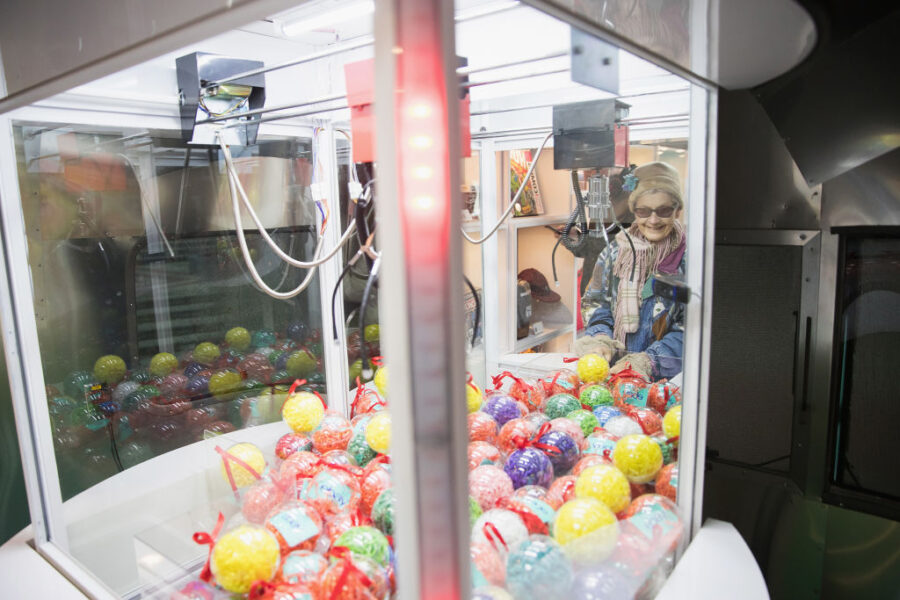 SEATTLE, WA - DECEMBER 09:  General view of prize balls in the eBay Claw Machine during the 'Did Yo...