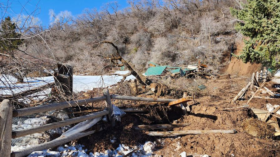 The destroyed barn after the mudslide. (Kaysville Fire Department)...