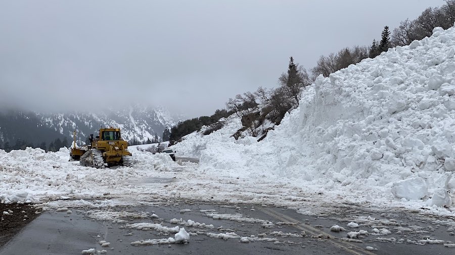 UDOT crews work to clear snow from state Route 210 in Little Cottonwood Canyon. (UDOT Cottonwood Ca...