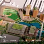 Renderings released Wednesday depict what a new Major League Baseball stadium could look like in the Power District located on North Temple in Salt Lake City, according to Big League Utah, a group described as a broad community coalition. (Big League Utah)