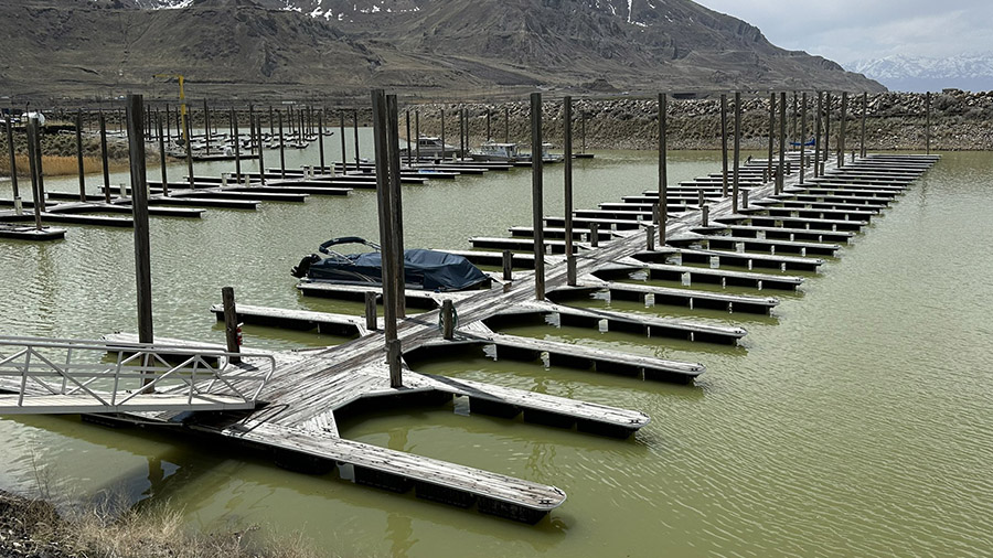 The Great Salt Lake Marina filled with water after being dried out last summer. (KSLTV)...