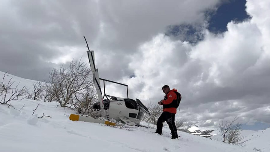Wasatch County Search & Rescue crews at the scene of the crashed USU helicopter. (Wasatch County Se...