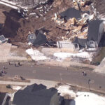 The aftermath of the Draper landslide from Saturday morning. (Chopper 5, KSL TV)