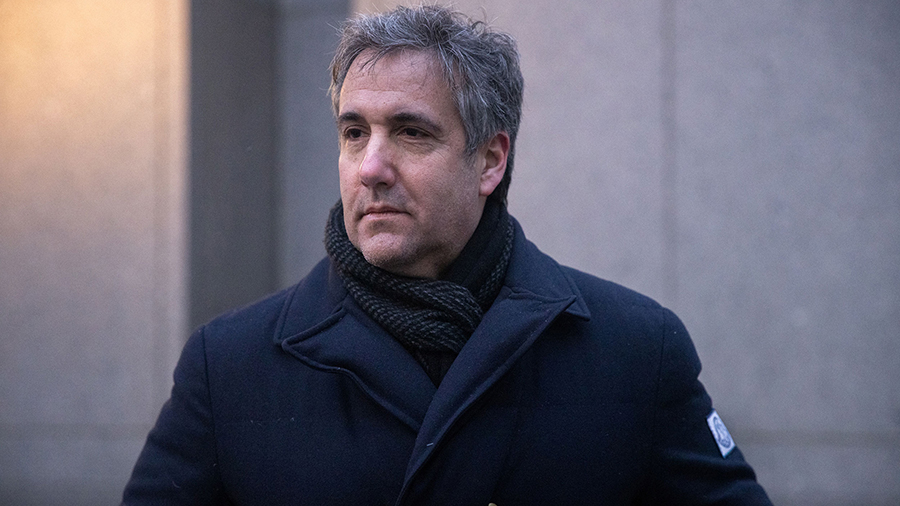 Former U.S. President Donald Trump's former lawyer Michael Cohen arrives for former attorney Michae...