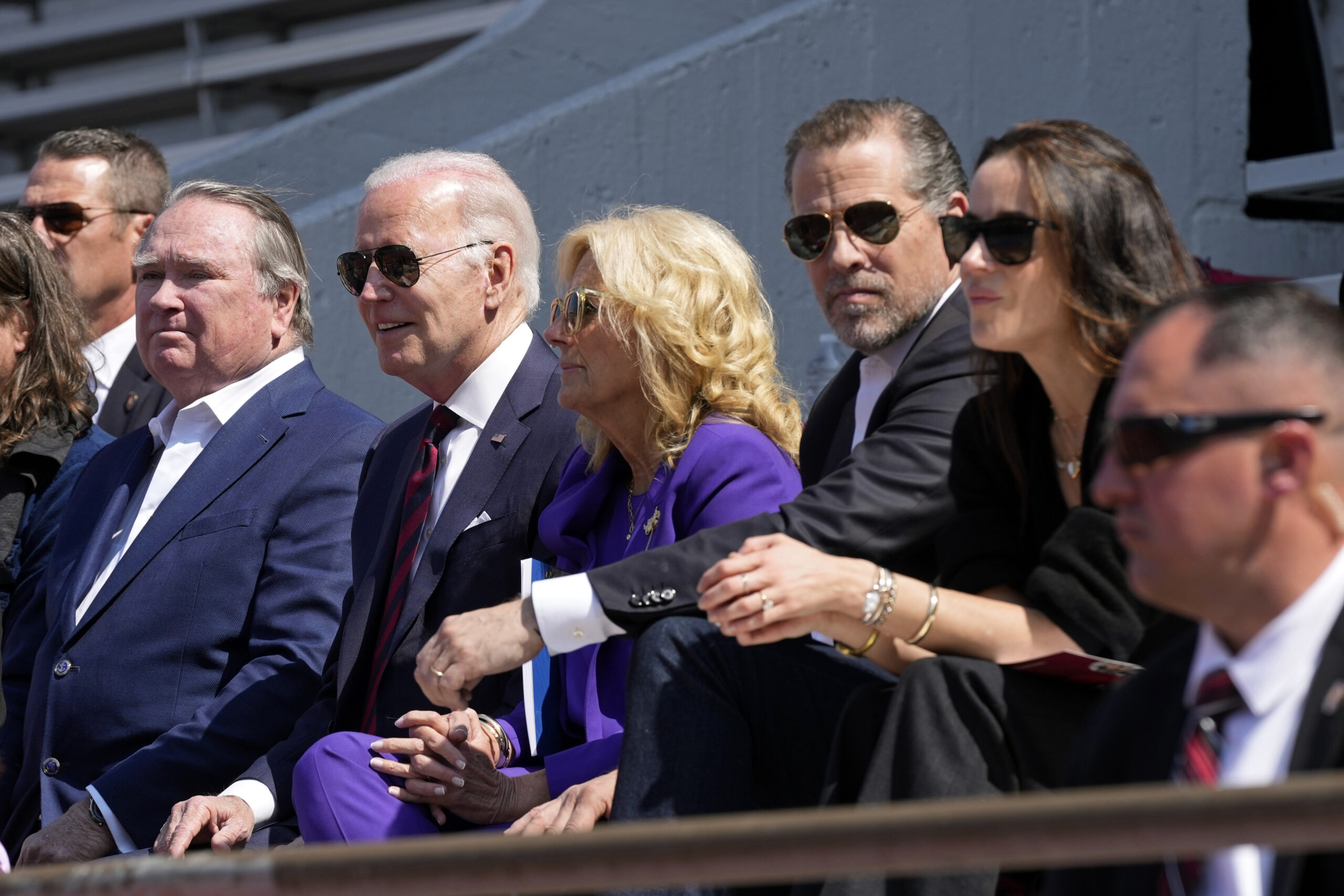 President Joe Biden attends his granddaughter Maisy Biden's commencement ceremony with first lady J...
