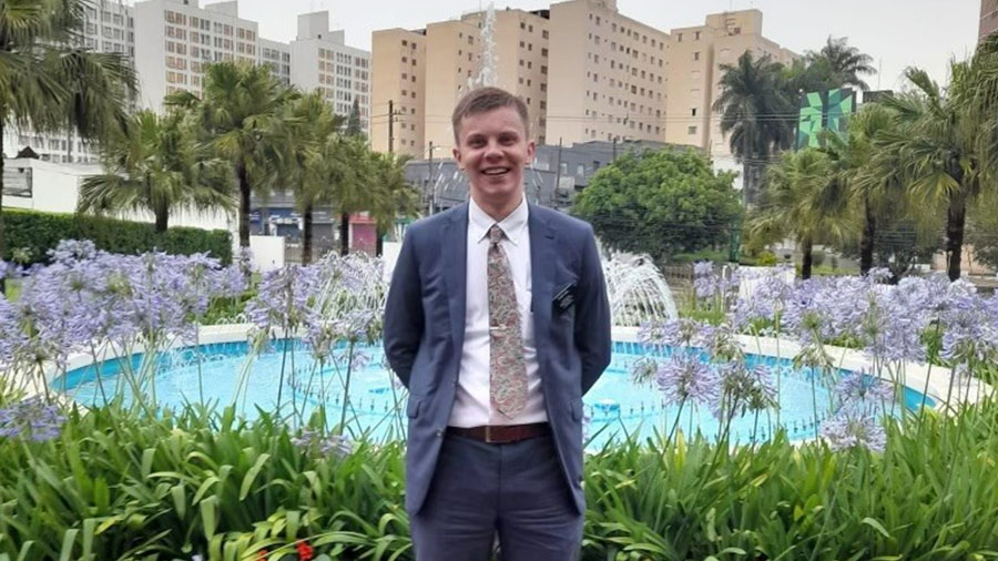 A 20-year-old Latter-day Saint missionary, Elder Izaak Orion Card, died in a traffic accident in Br...
