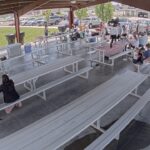 The group of people using the pavilion on Saturday when the lights were destroyed. (Farr West City)  